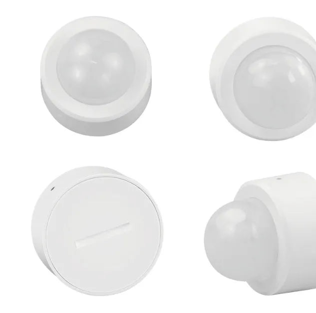 White wireless infrared body sensor with compact dimensions for home automation