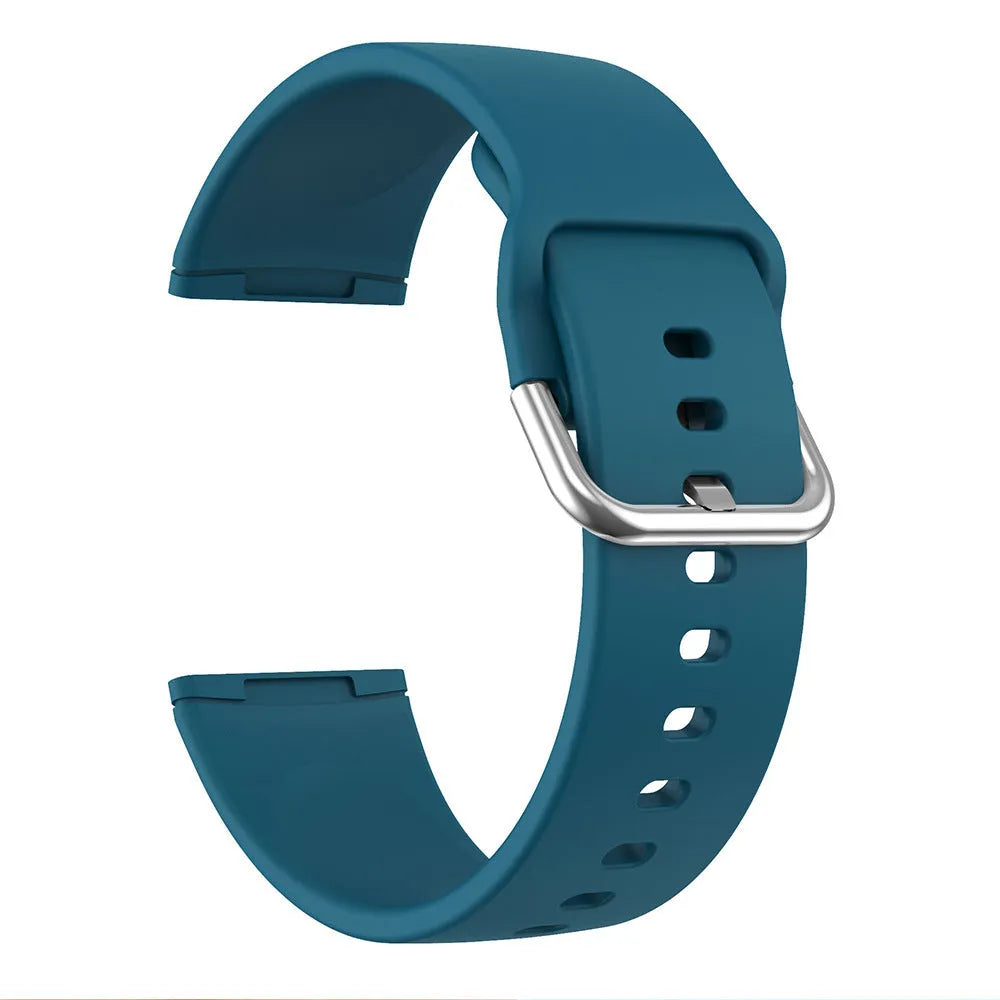 Fitbit Versa 3 and Sense 2 silicone replacement strap in multiple colours with silver buckle