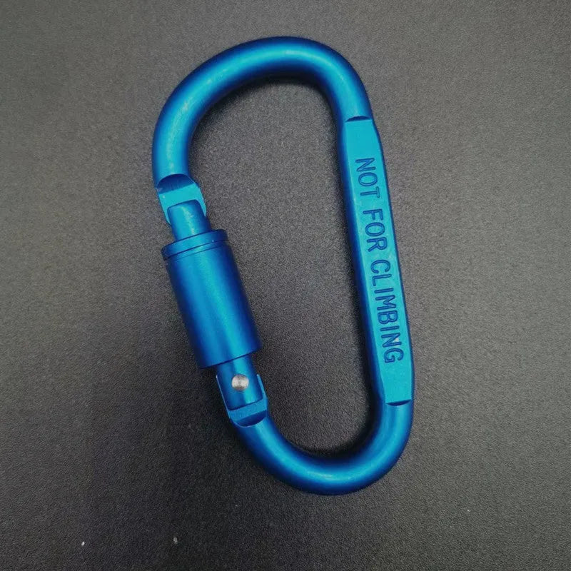 Aluminium D-shaped climbing carabiner with twist lock gate in a selection of colours