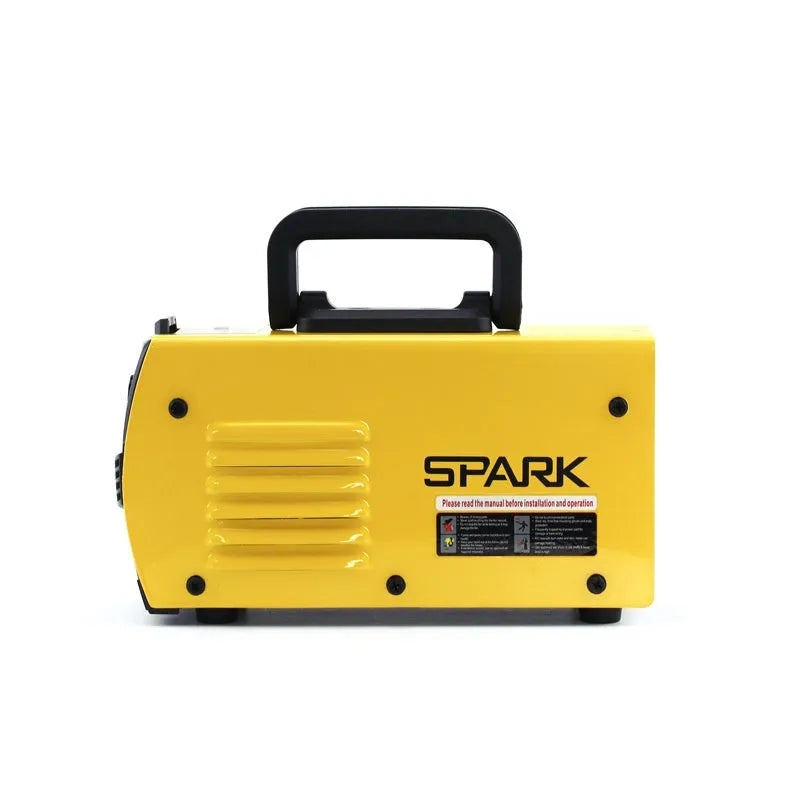 MMA-200MIN 220V DC inverter welding machine with welding tongs, grounding clamps, face shield, and brush hangers