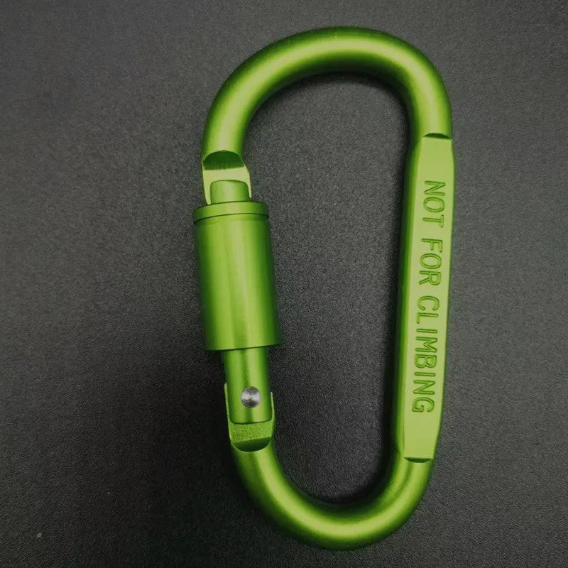 Aluminium D-shaped climbing carabiner with twist lock gate in a selection of colours
