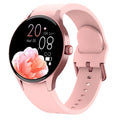 46mm smart sport watch with round touch screen in black, blue, pink, or red colour options