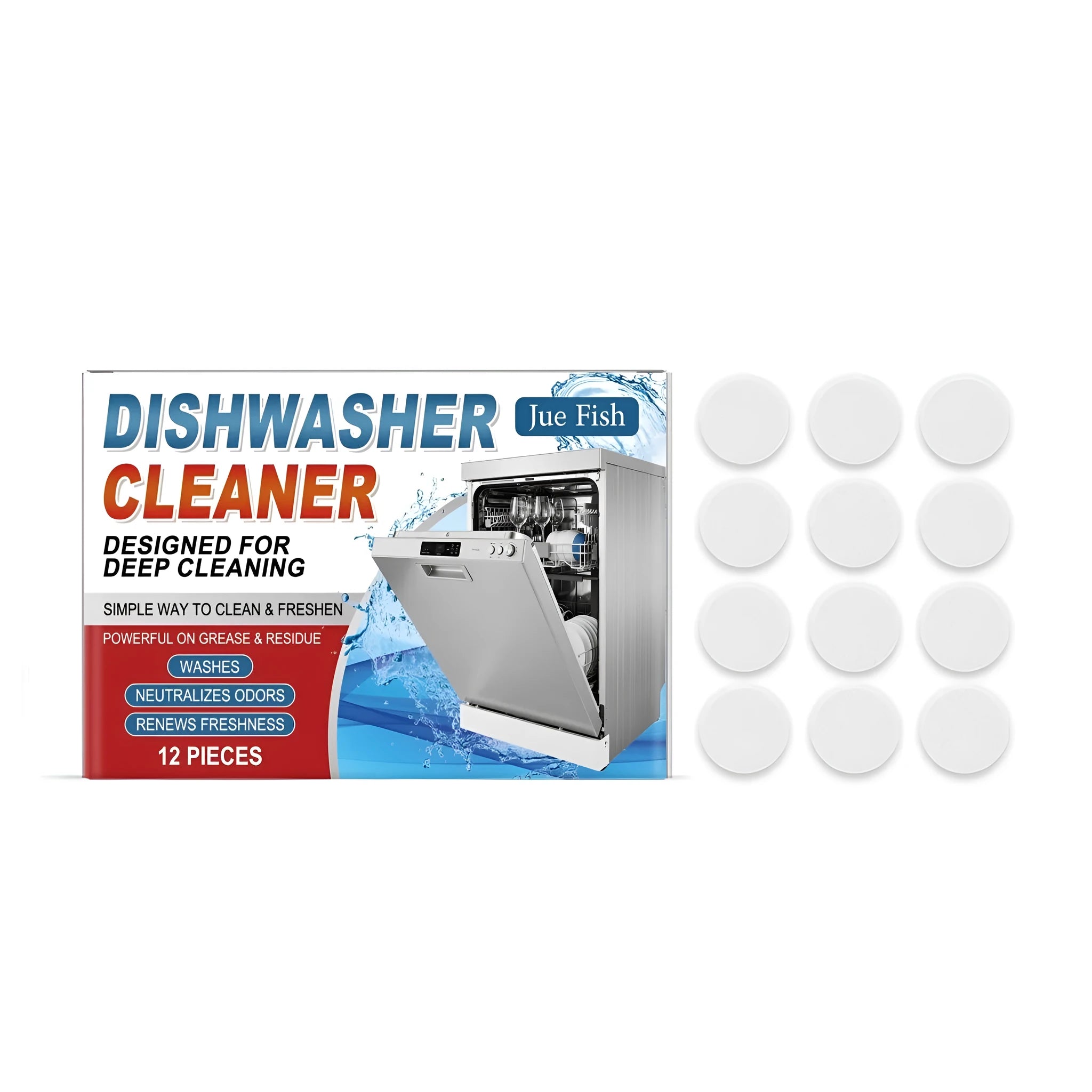 12 dishwasher cleaning tablets pack for household appliance maintenance