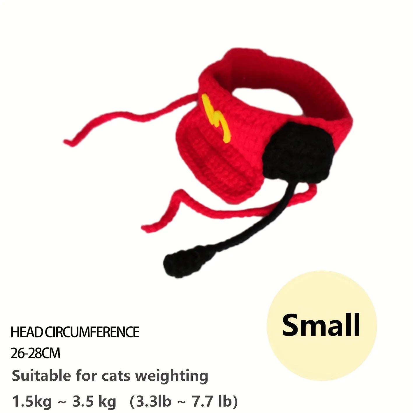 Handmade chef hat and knitted cotton sweater set for a cat or dog, pet birthday costume.