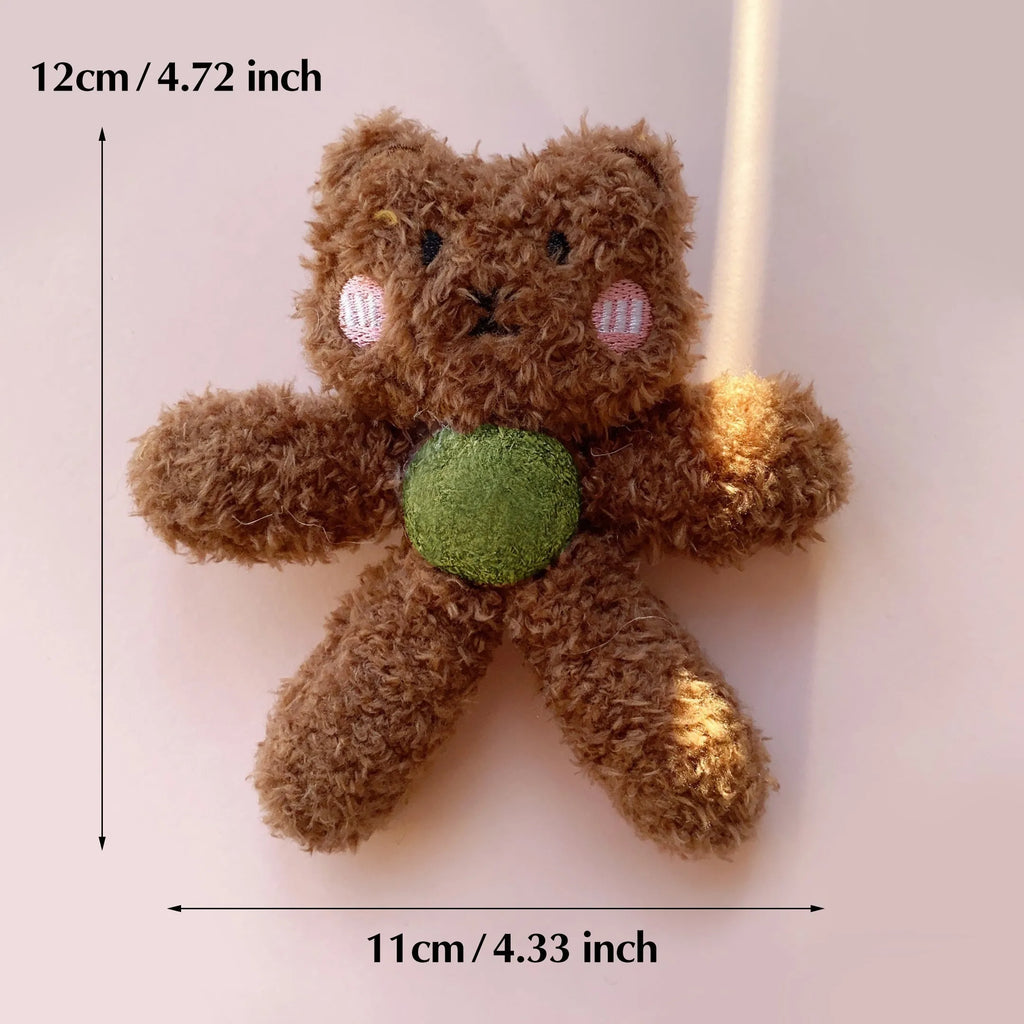 Soft stuffed catnip ball toy in animal design for chewing and play.