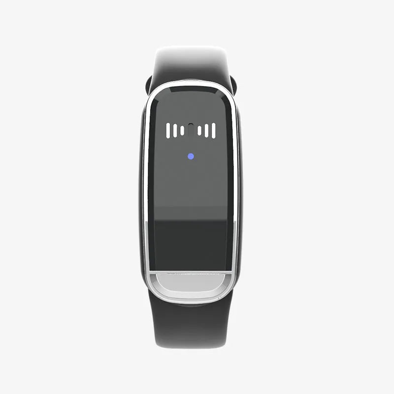 Black and white ultrasonic mosquito repellent bracelet with USB charging cable