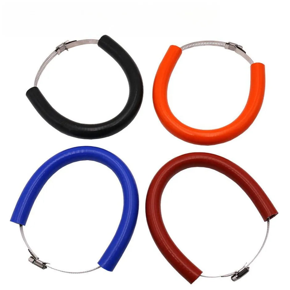 Universal motorcycle exhaust pipe anti-drop ring gasket in black, blue and orange aluminium alloy