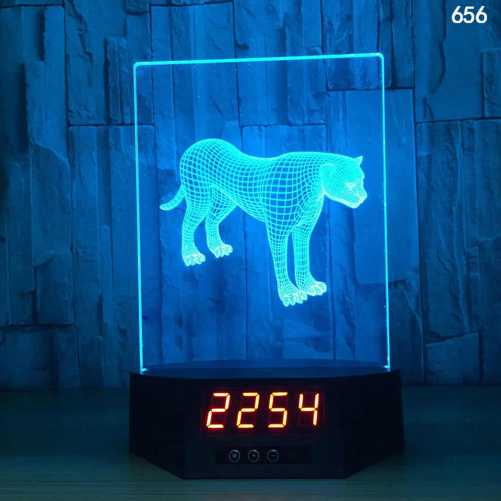 3D dolphin-shaped wireless LED table lamp with remote control on wooden surface