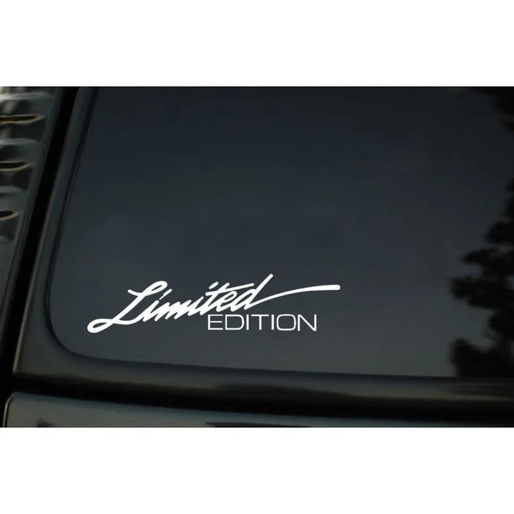 Reflective rectangular bumper sticker measuring 16cm by 3.8cm in black, white, and multi-colour options.