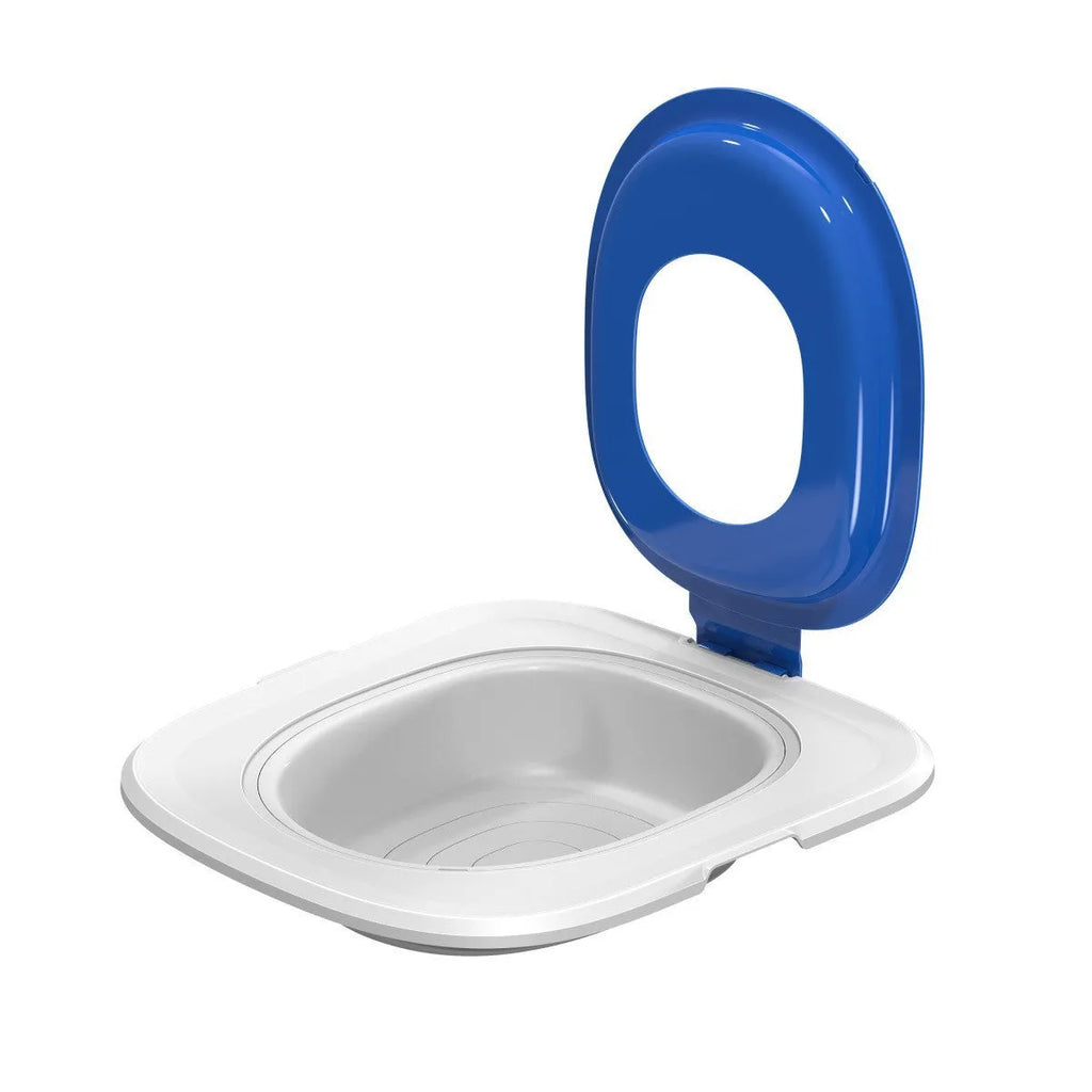Fifth generation cat toilet training tray with removable insert in blue colour
