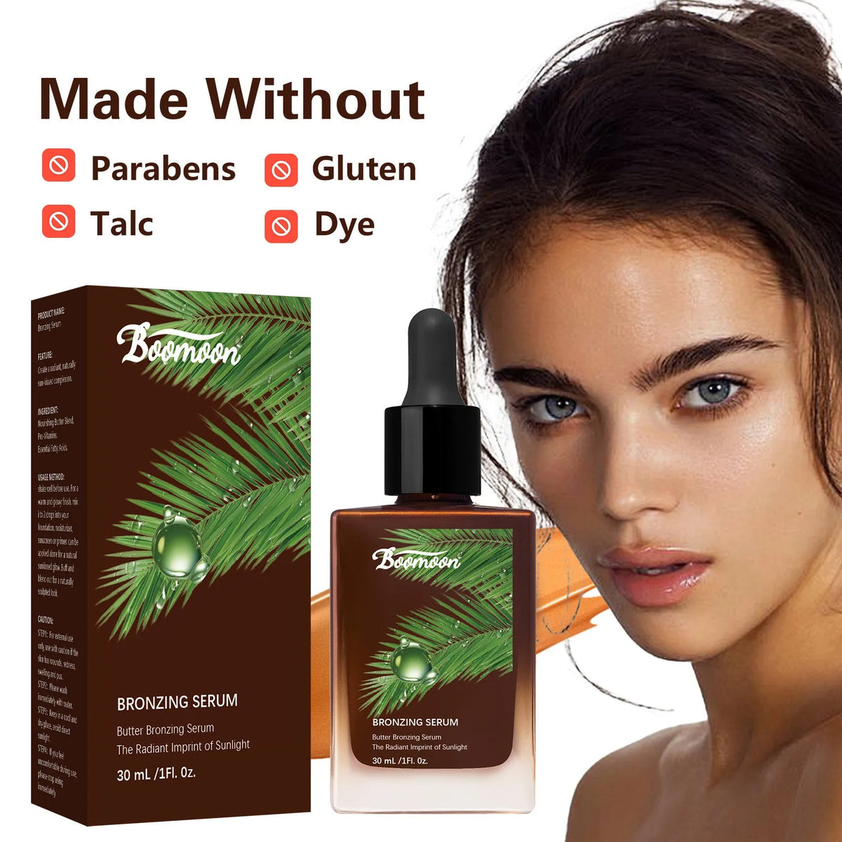 Bronze black nursing care solution in 101mm tall 30ml bottle for tanning moisturising