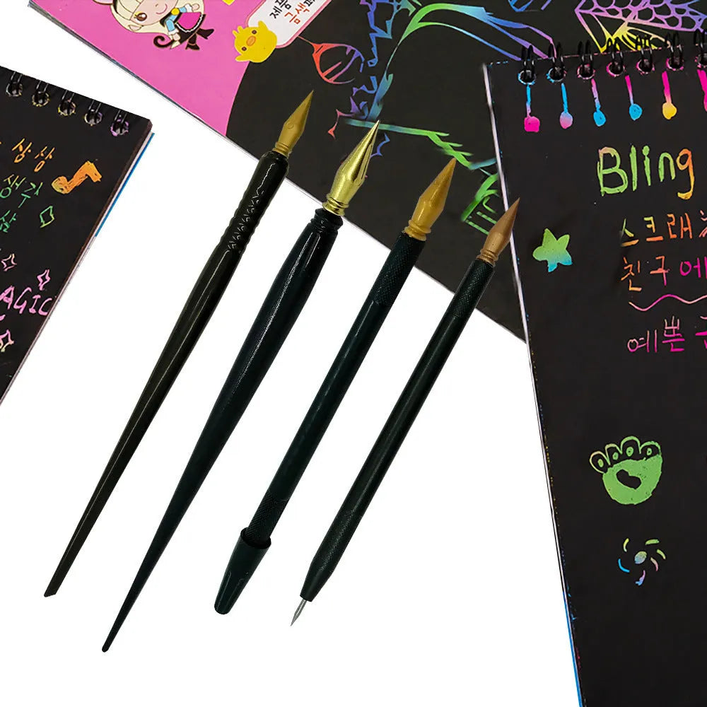 Plastic scratch pen for children's scratch art drawing projects.