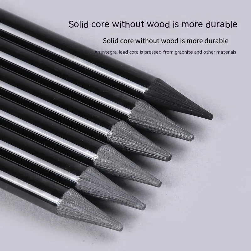 Graphite and carbonised drawing pencil set with wooden shells on suction card packaging