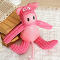 Plush dog toy in cow or pig cartoon design, 40x32cm, 135g, orange or pink, bite-resistant sounding toy