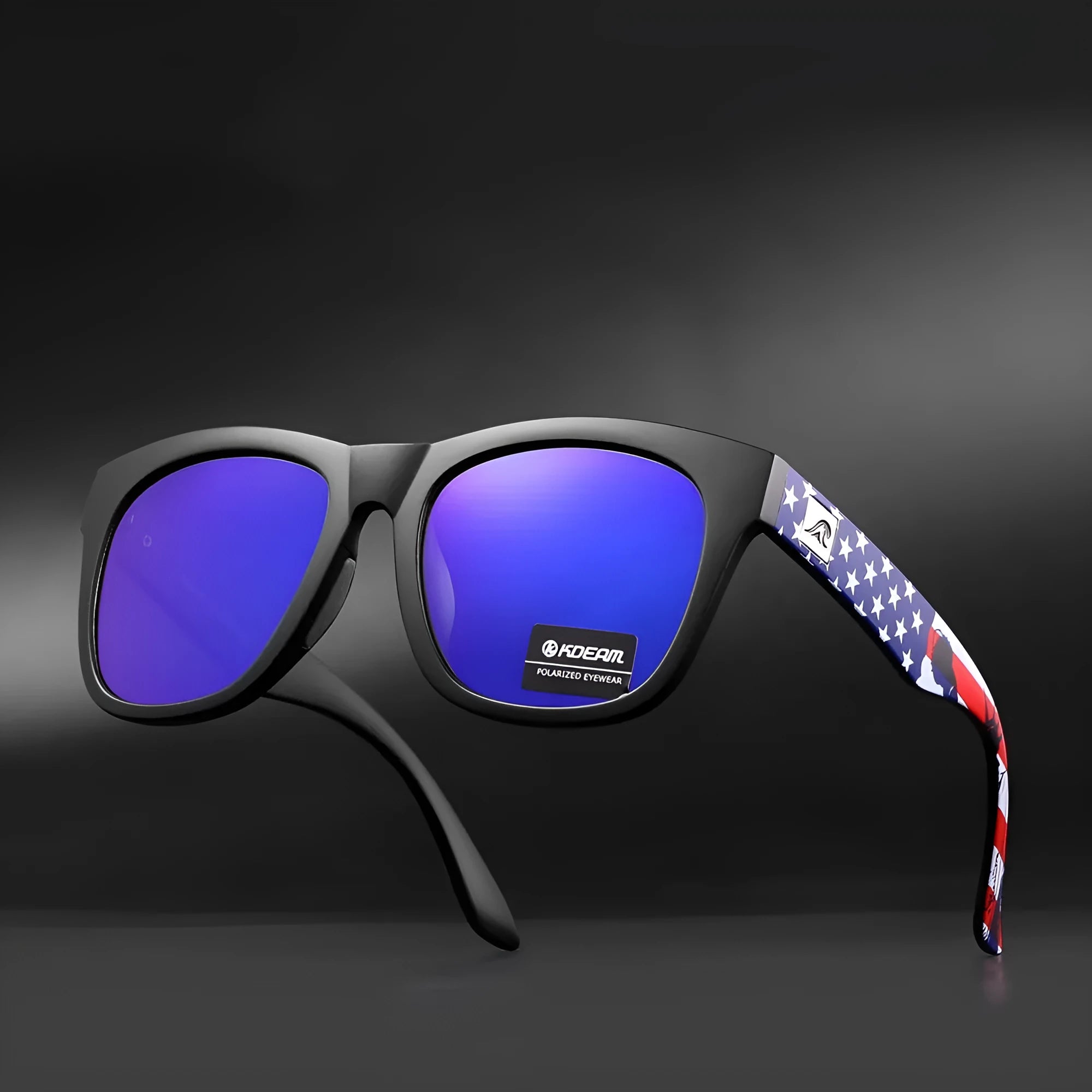 Polarised sunglasses with TAC lenses and a thickened PC plastic frame for outdoor use.