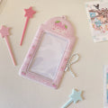PVC plastic meal card holder pendant in strawberry and four-leaf clover cartoon designs.