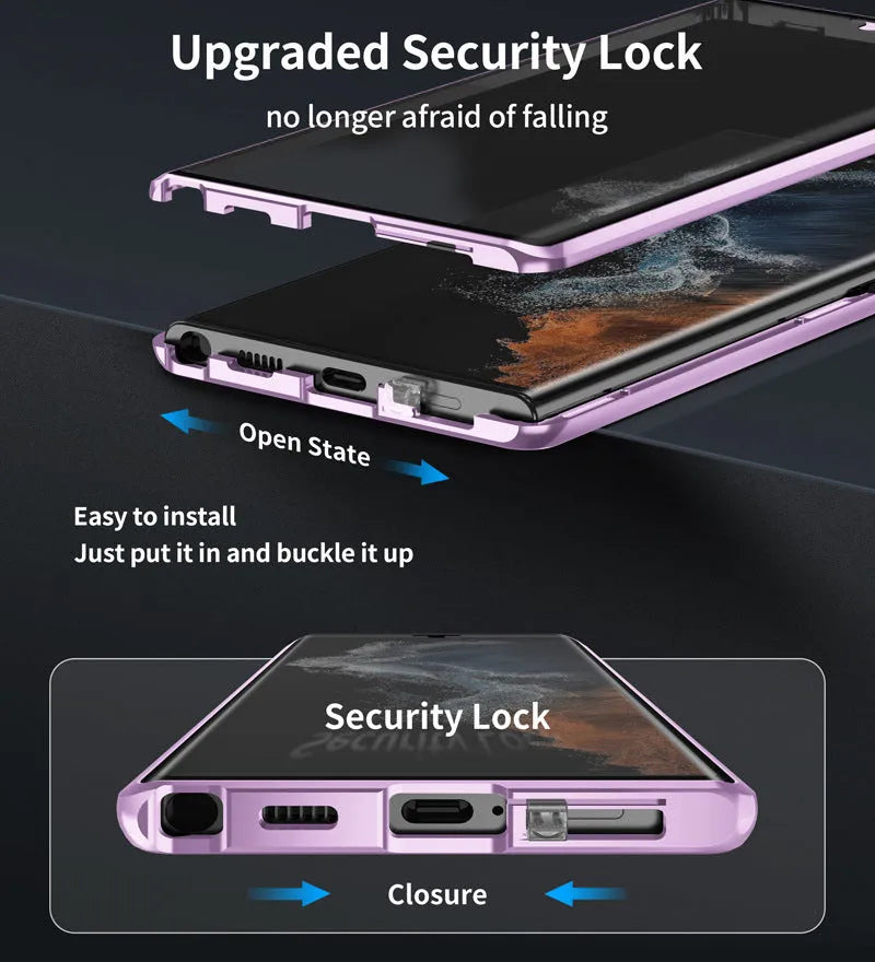 Magnetic mirror phone case for Samsung Galaxy S24 Ultra in multiple colour options