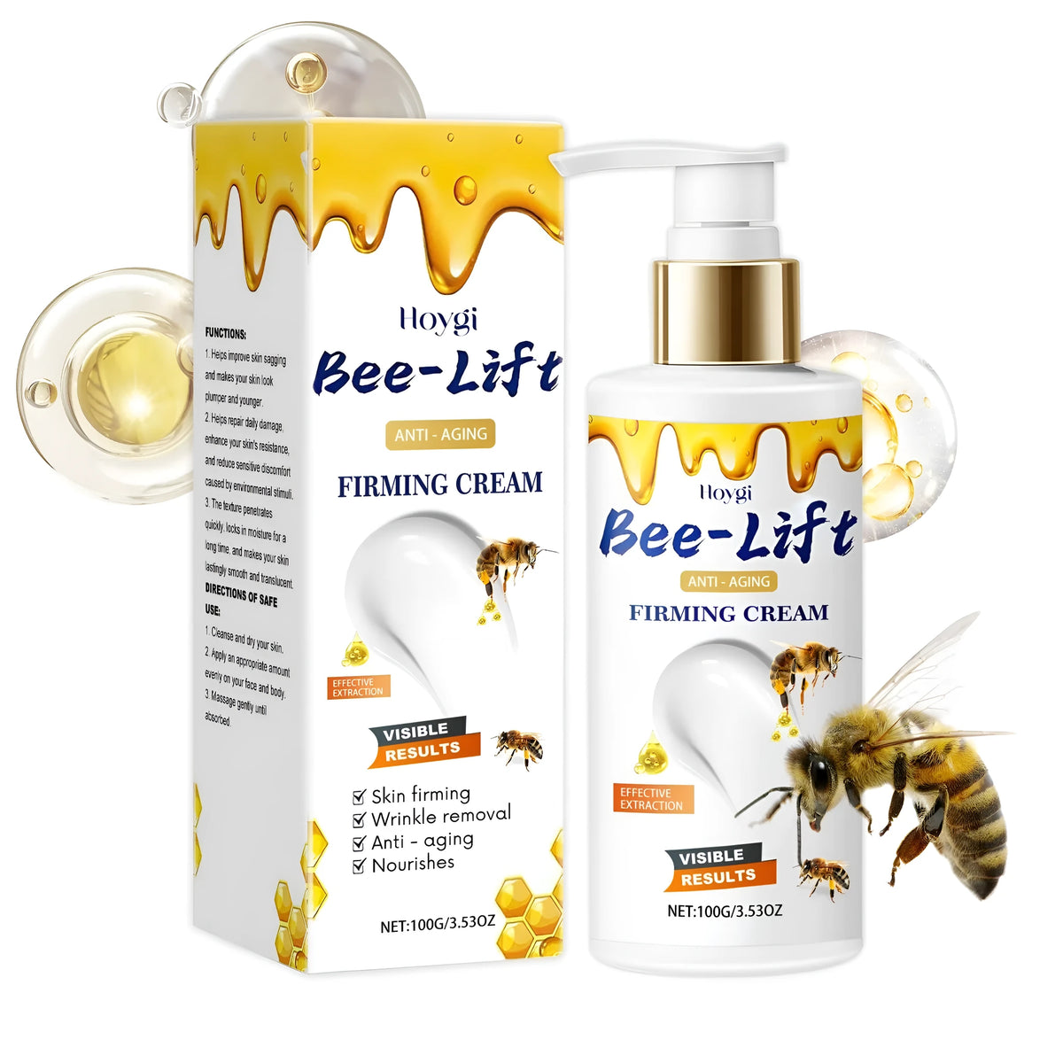 100g jar of firming tightening face cream with hyaluronic acid and bee venom formula.