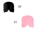 Black elastic cloth gel eye mask for headache relief showing adjustable design