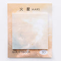 Square planet sticky notes notepad with oil painting designs measuring 7.3cm