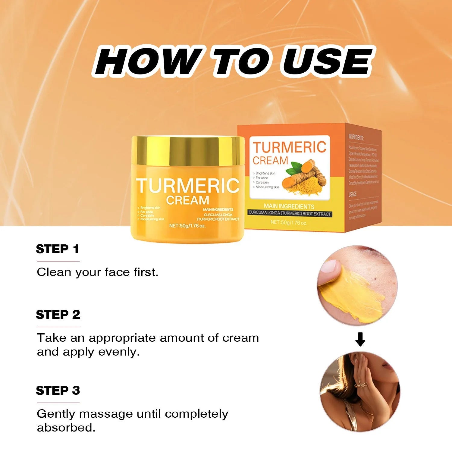 50g brightening moisturising cream in compact 53mm jar with hydrating nourishing formula