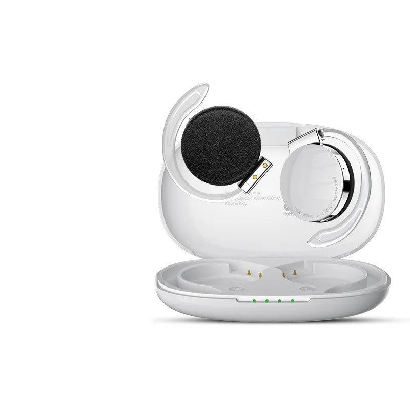 Black and white bilateral stereo wireless Bluetooth earphones with power display and NFC function