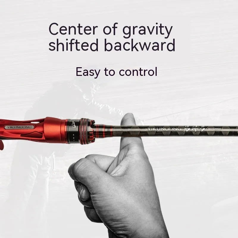 Carbon ultralight fishing rod shown with straight handle and pikestaff style options for light lure casting.