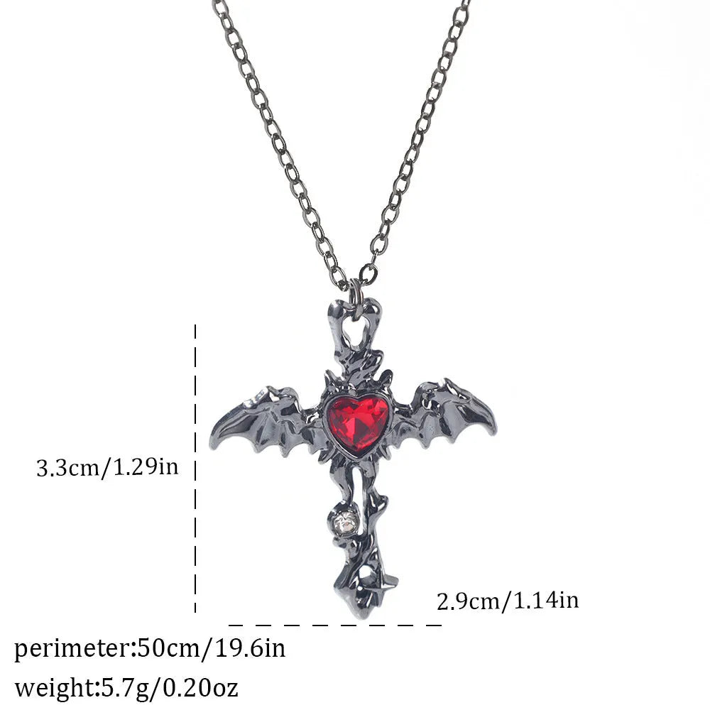 Halloween necklace with electroplated zinc alloy spider bat cross pendant on regular chain