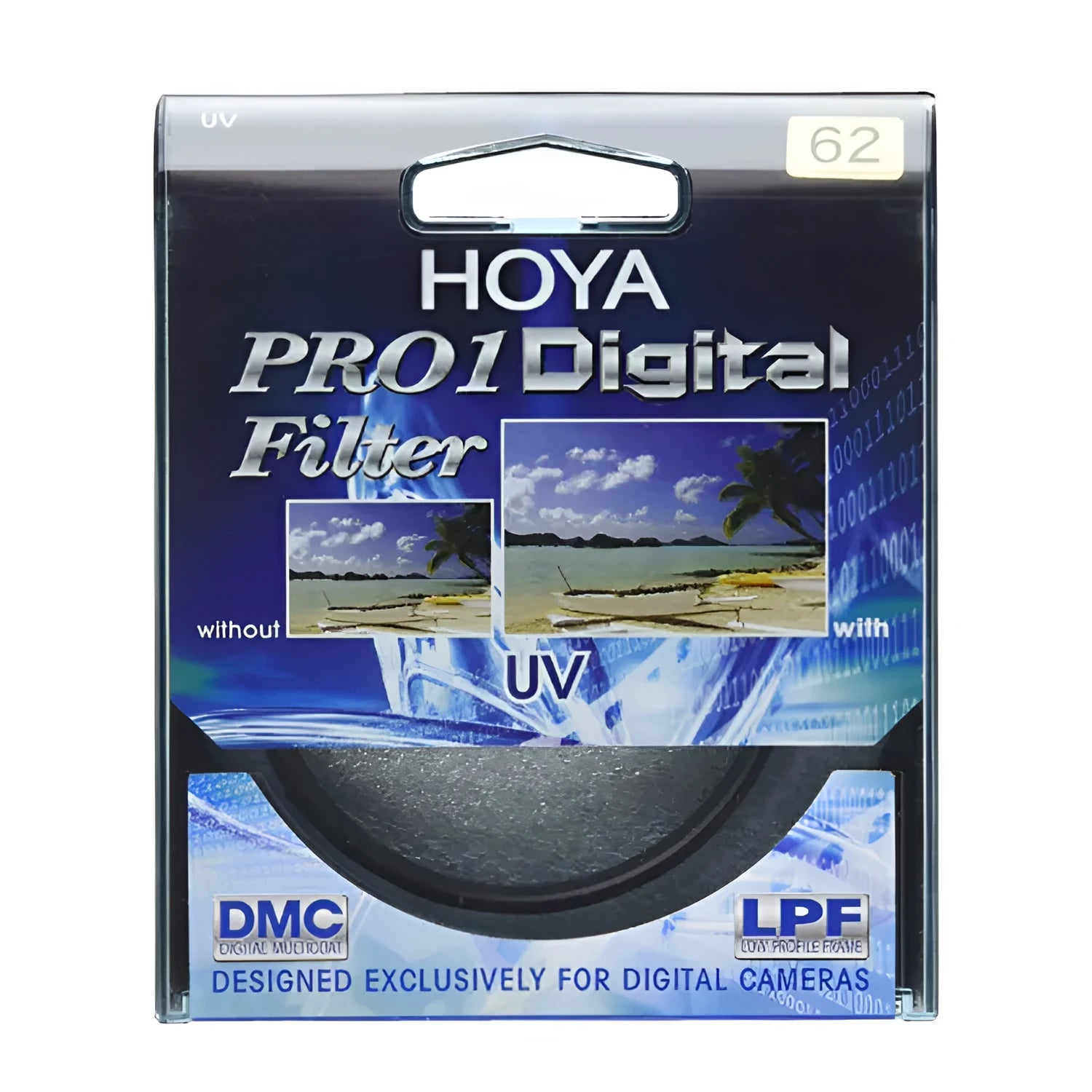 Black multi-coated UV mirror camera filter protector showing lens thread
