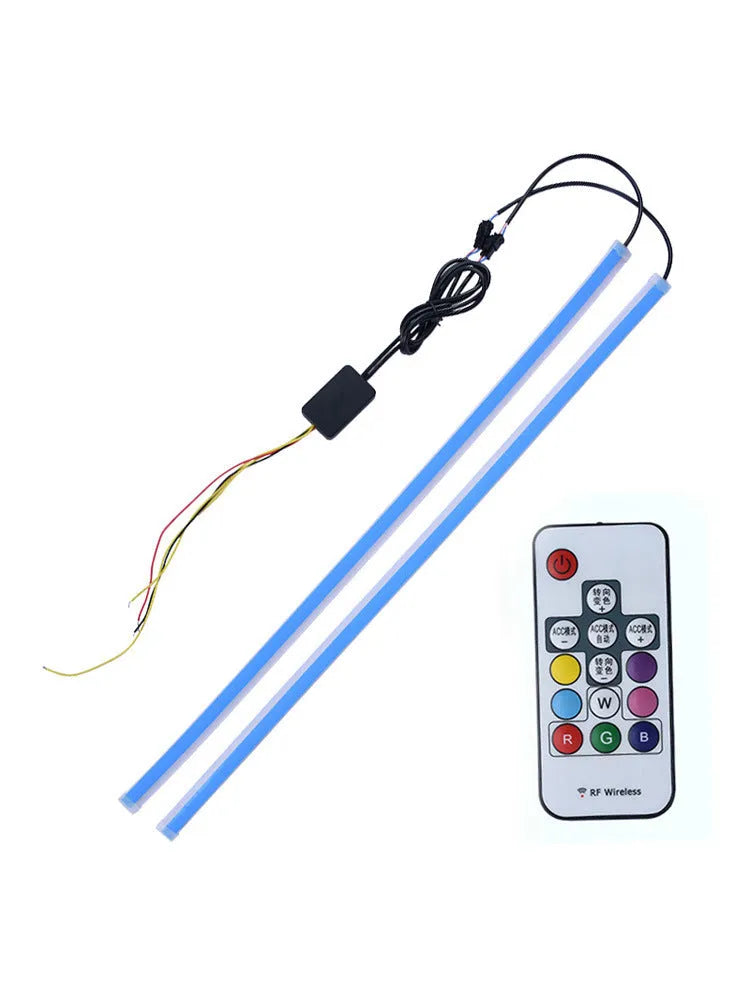 Universal LED daytime running lights for General Motors vehicles with remote control and RGB colour options