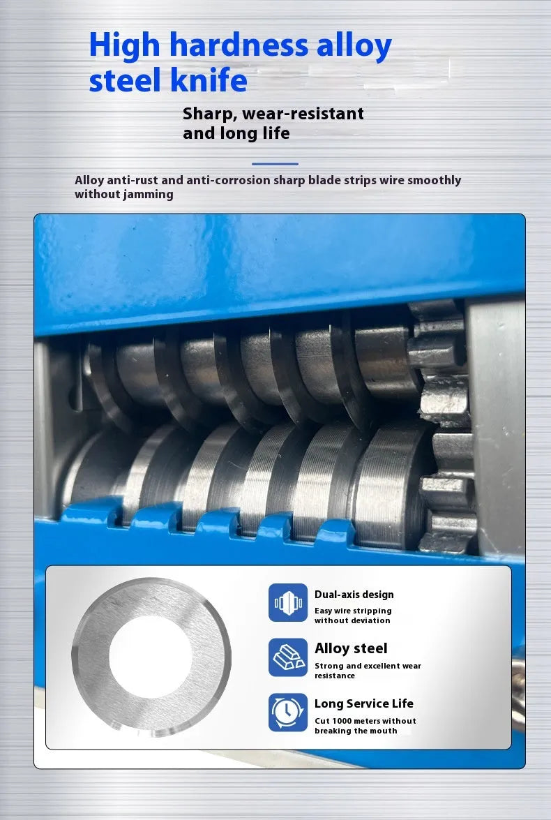 SD-017 manual wire stripping machine showing compact 154mm design for 0.5-17mm diameter wires