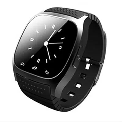 Black Bluetooth smart sports watch showing notification screen on wrist