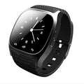 Black Bluetooth smart sports watch showing notification screen on wrist