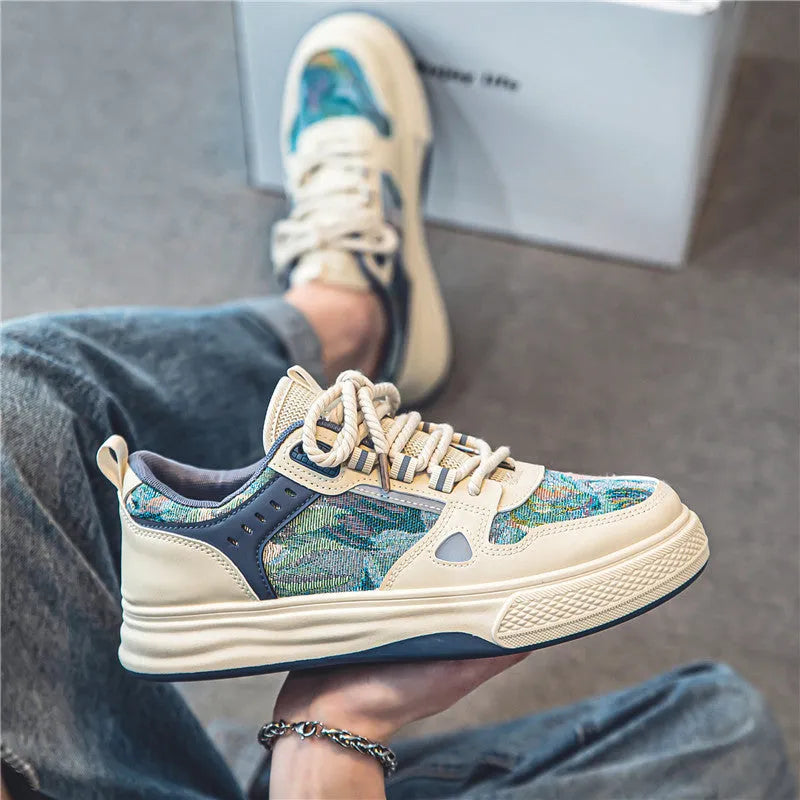 Men's canvas casual shoes in Milan green colour with flat heel and round toe design
