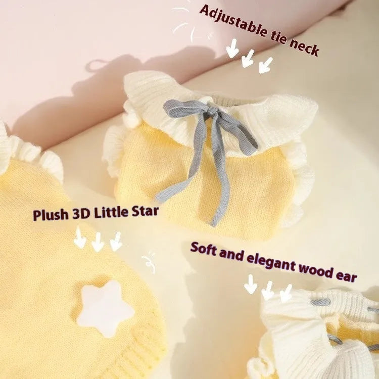 Yellow XINGX and fairy dress style autumn pet puppy sweaters for small dogs with acrylic fabric
