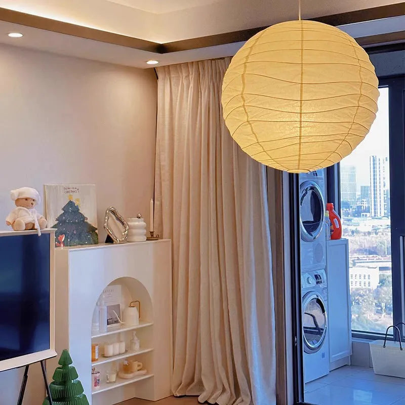 Japanese rice paper chandelier pendant light in 30cm and 45cm diameter options