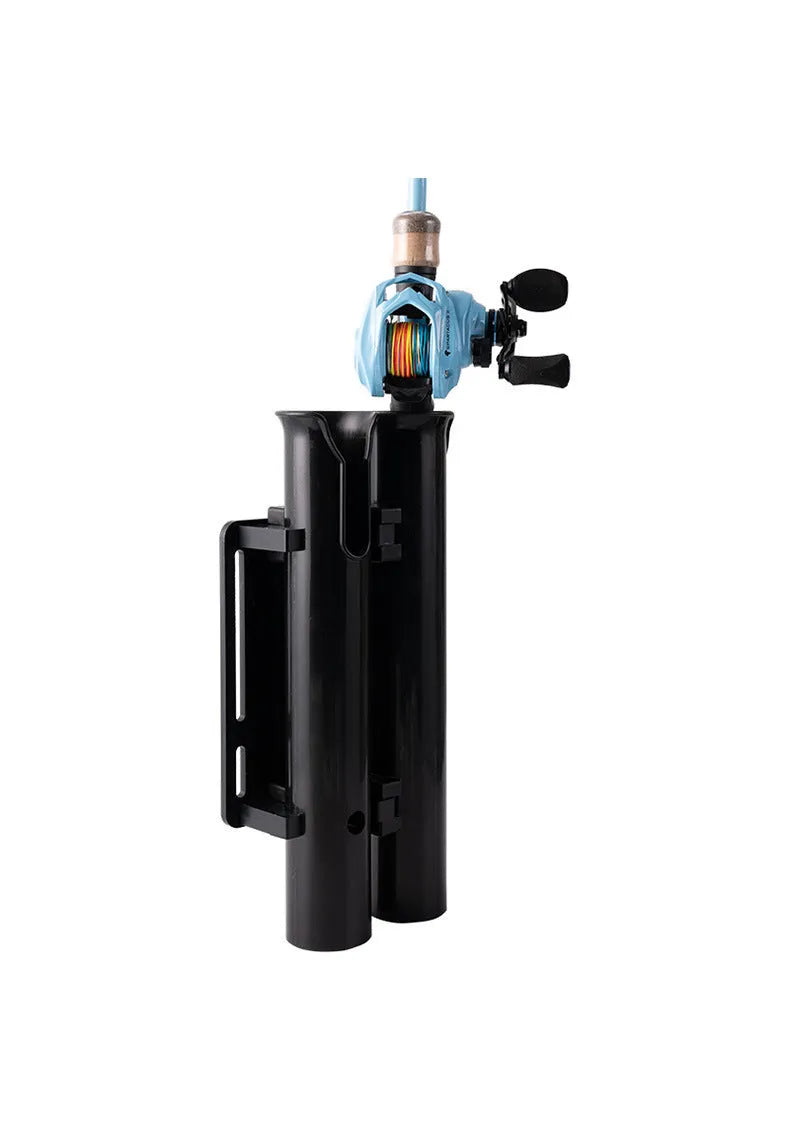 Carbon-fibre reinforced plastic fishing rod rack for motorcycle and electric bicycle mounting with double-layer rod frame