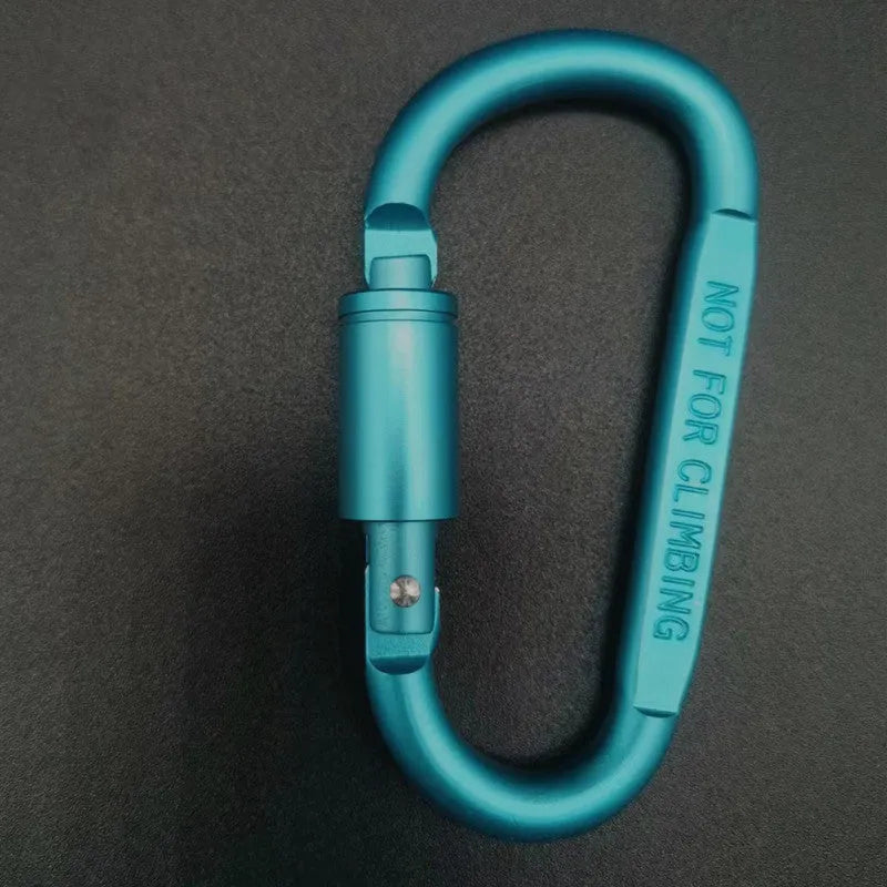 Aluminium D-shaped climbing carabiner with twist lock gate in a selection of colours