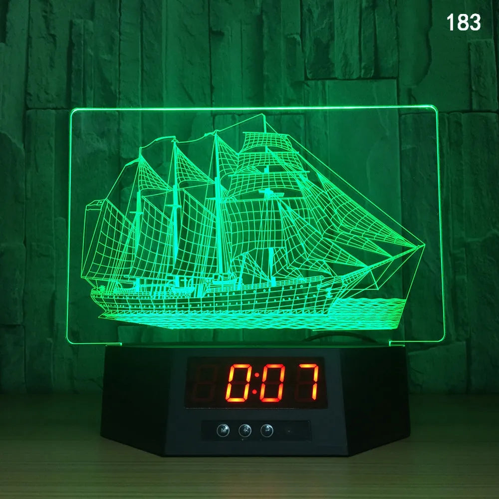 3D dolphin-shaped wireless LED table lamp with remote control on wooden surface