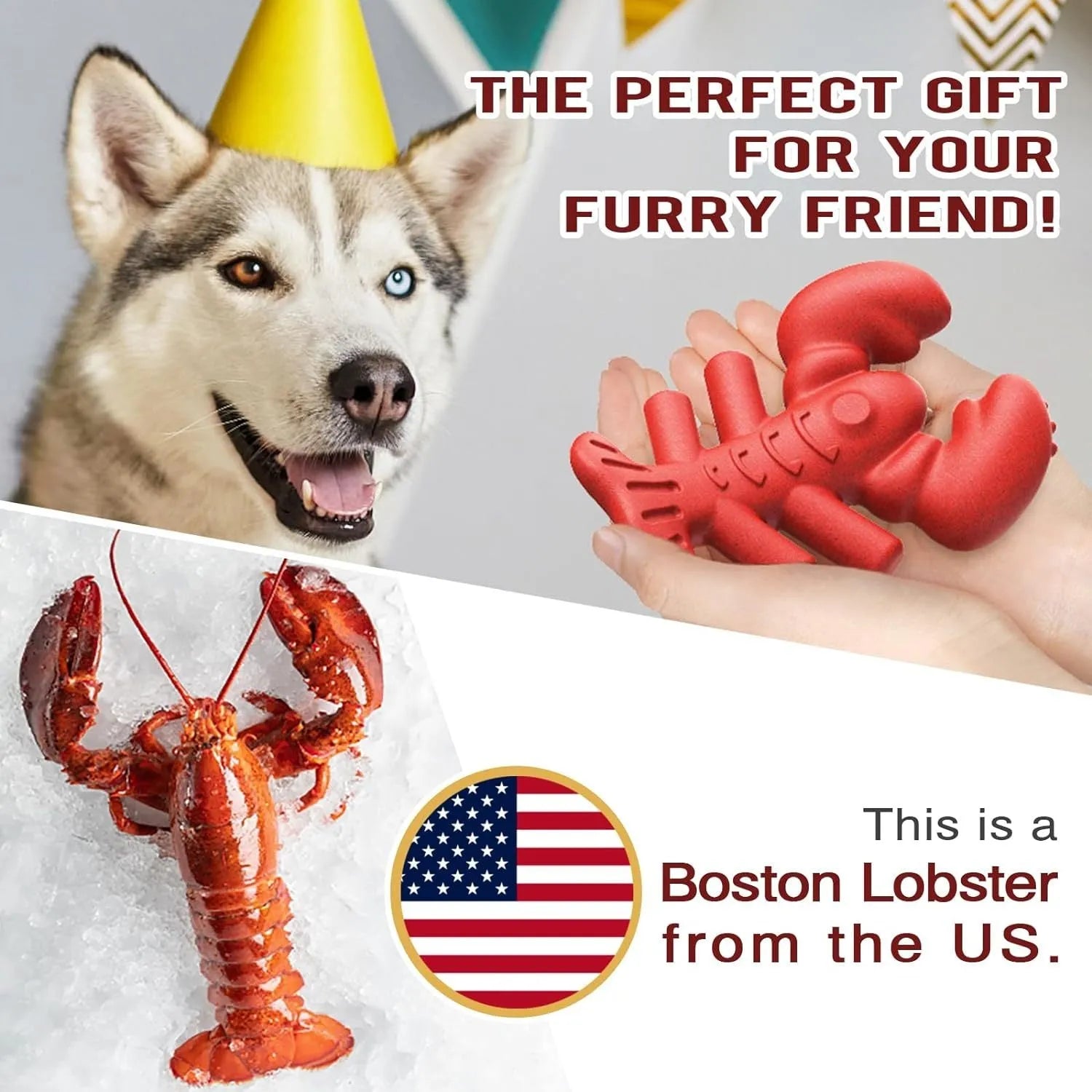 Red hard nylon dog chew toy for aggressive chewers measuring 170mm length