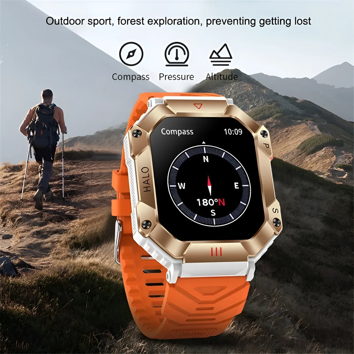 Women's Android GPS smart watch with Bluetooth calling and multiple strap options including black, gold, and leather styles