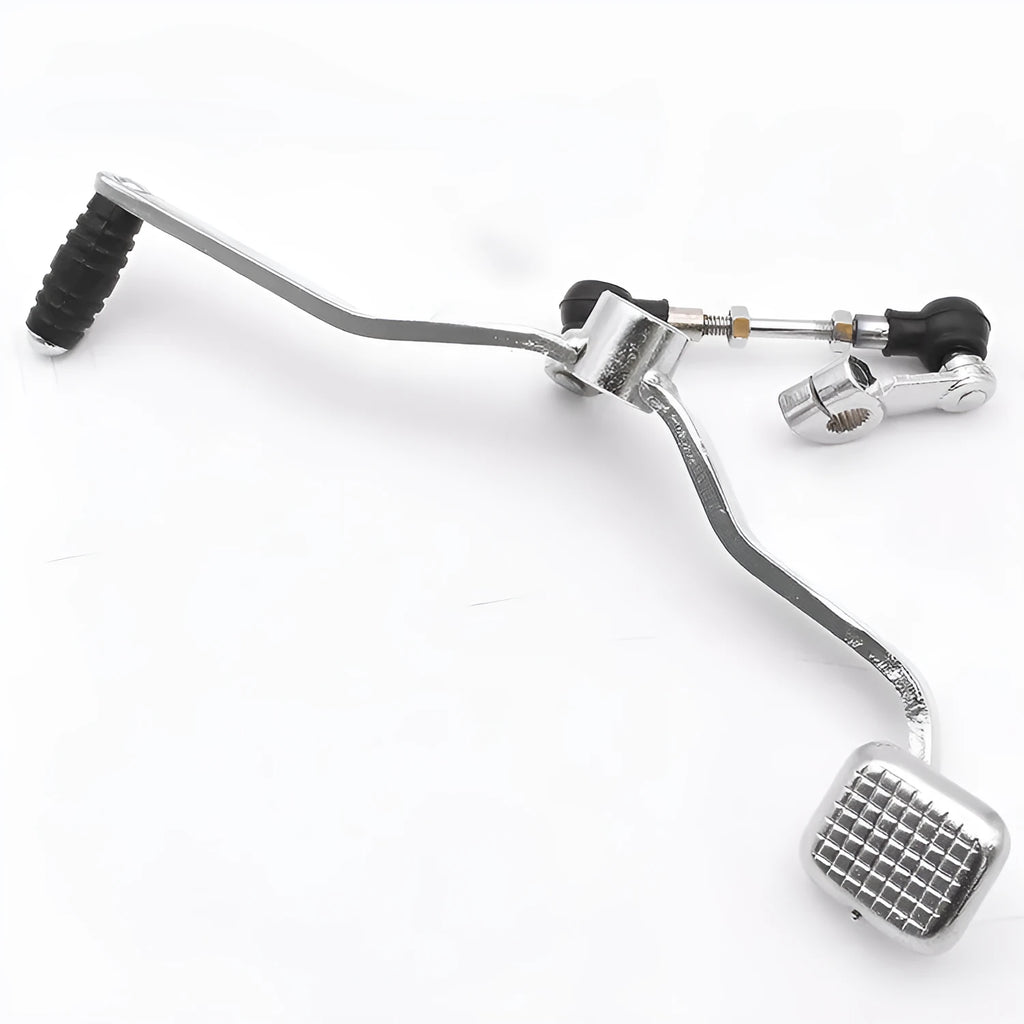Metal motorcycle gear lever for GS125, 300mm long with coarse and fine teeth.