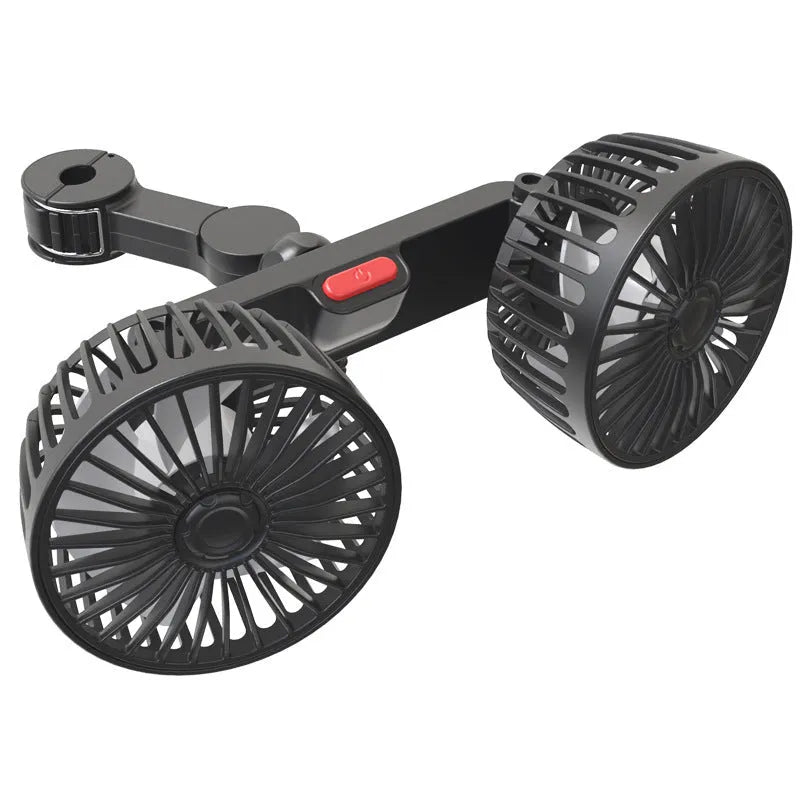 Black car USB rear electric fan with single head and universal vehicle fit