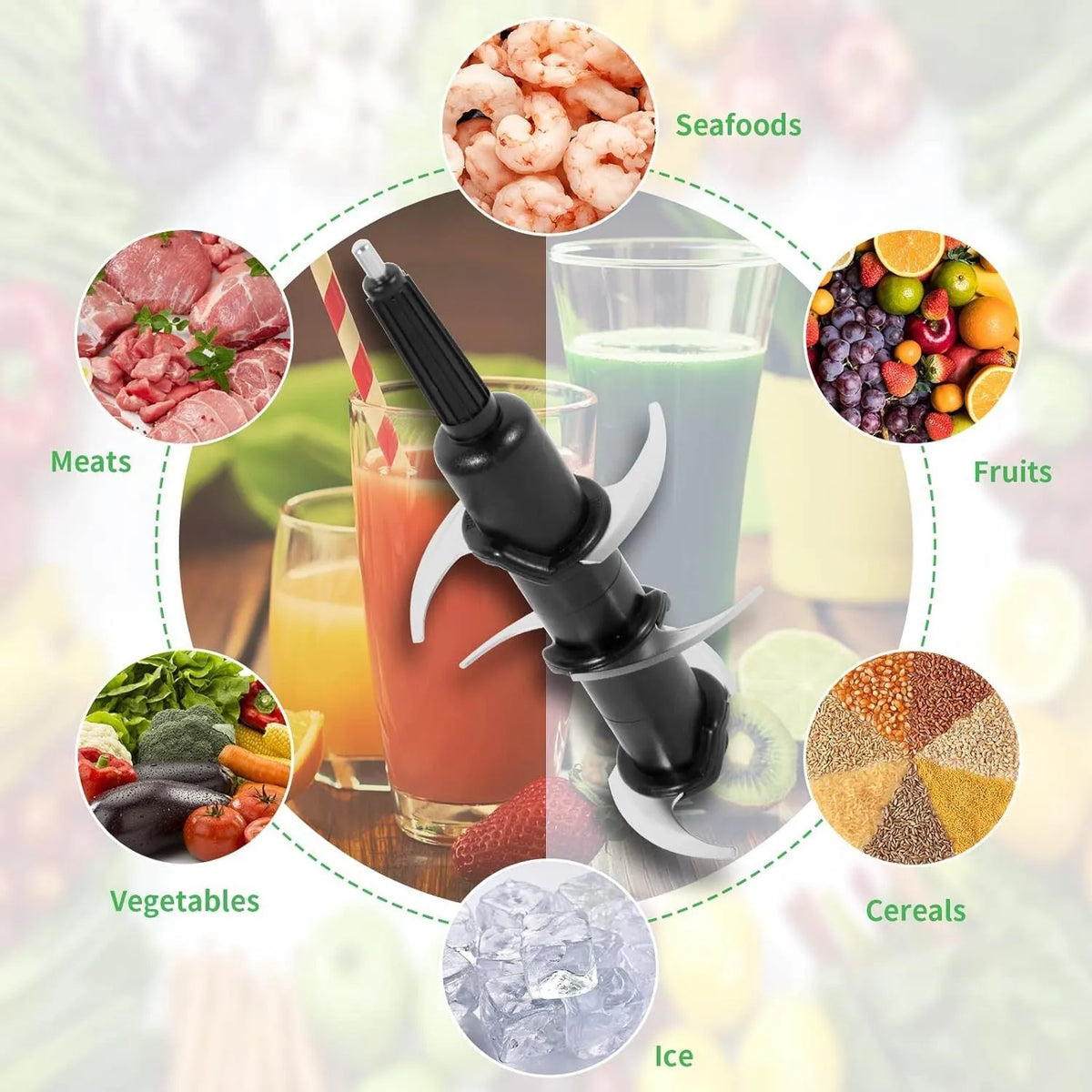 304 stainless steel replacement juicer knife seat with six-stack blades measuring 10 by 21 centimetres