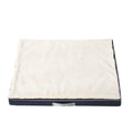 Removable washable memory sponge dog mat in brown, dark grey, khaki, or white and blue.
