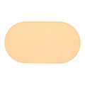 Silicone waterproof cat feeding placemat with non-slip base in beige colour on a wooden floor.