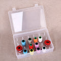 42 compartment plastic embroidery thread storage box organiser with dividers in transparent pink blue colours