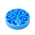 Choking prevention dog food bowl for puppies in blue PP material, slow feed design