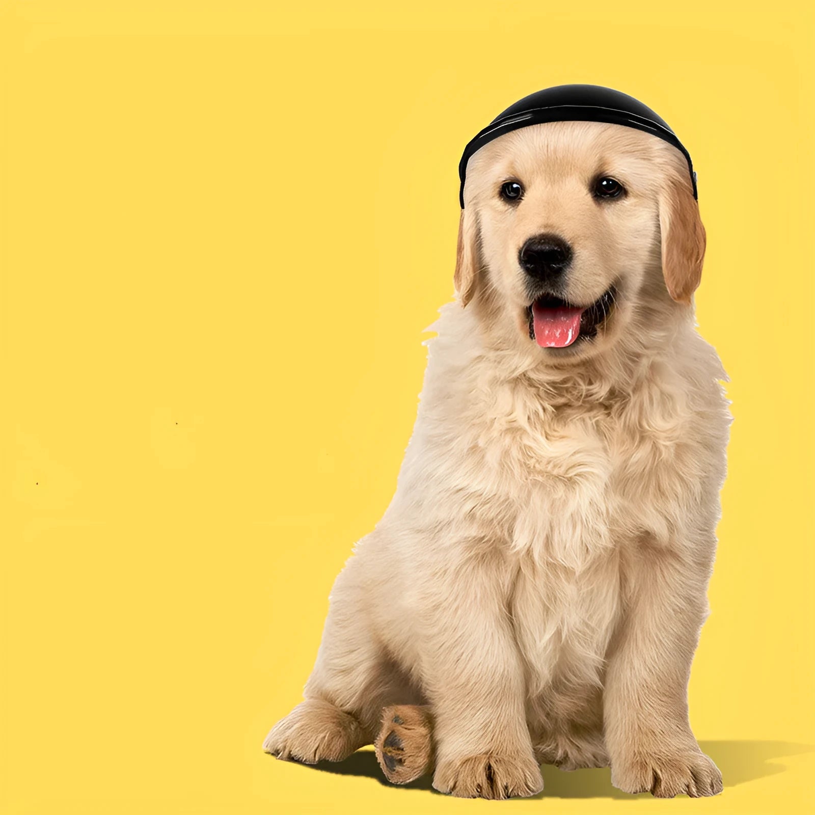 Small S size plastic pet helmet for motorcycle safety in pink, black, yellow, or green colours
