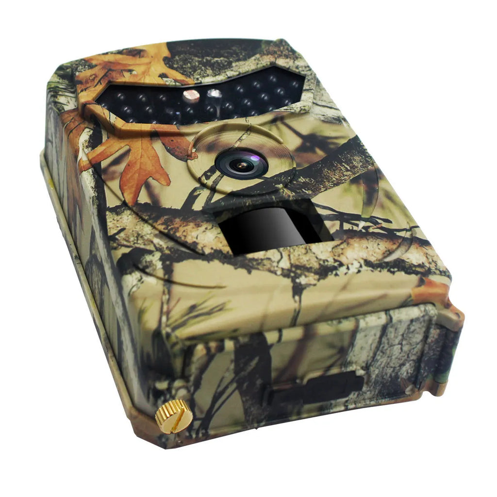 Yellow-brown 16MP hunting game camera with infrared night vision for wildlife monitoring